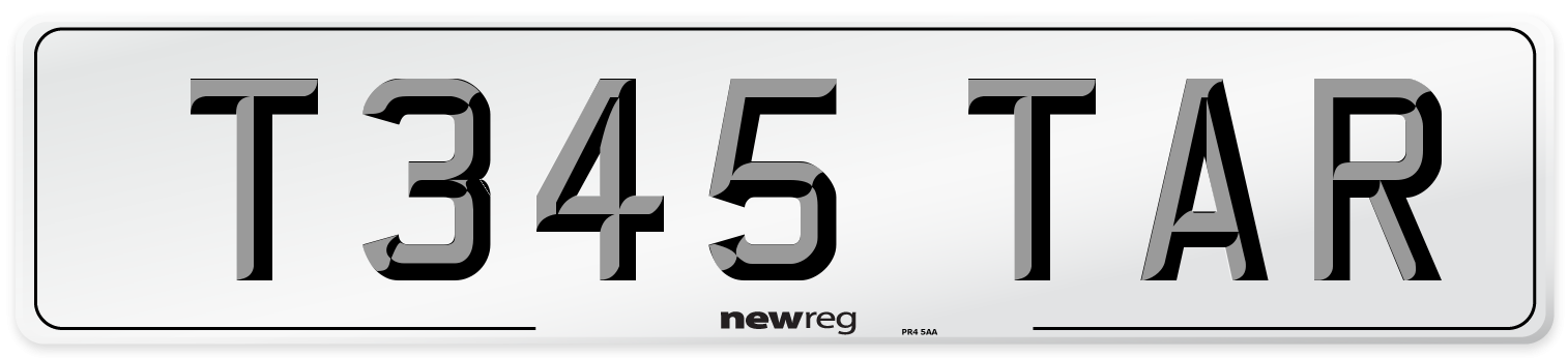T345 TAR Number Plate from New Reg